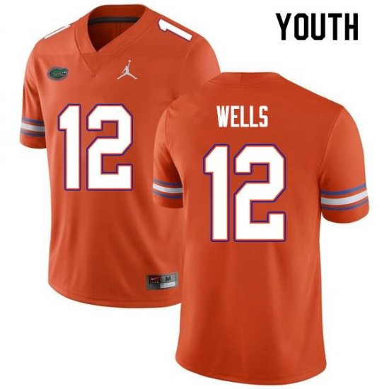 Youth Florida Gators #12 Rick Wells NCAA Nike Orange Authentic Stitched College Football Jersey OBQ7862DC